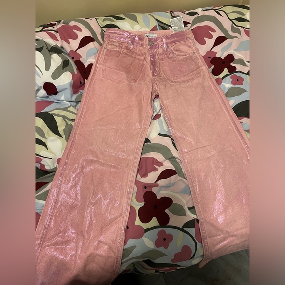 Zara limited edition pink metallic Barbie the movie jeans - Picture 3 of 6